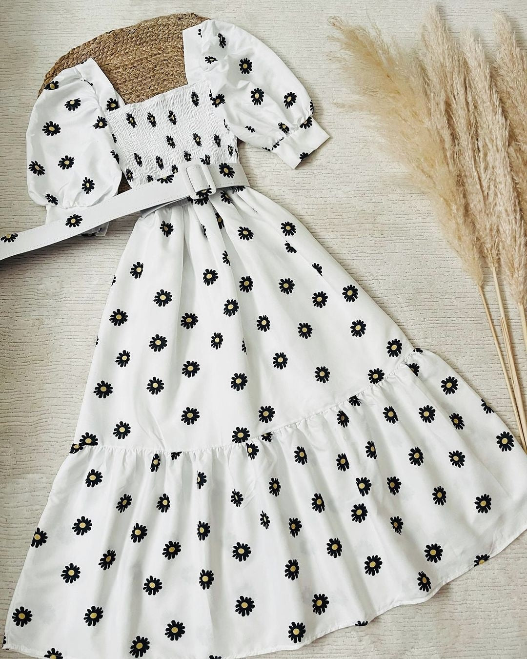 BELTED DAISY PATTERN FROCK π₯°