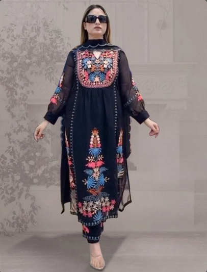 Beautiful Kurti With Palazzo And Dupatta