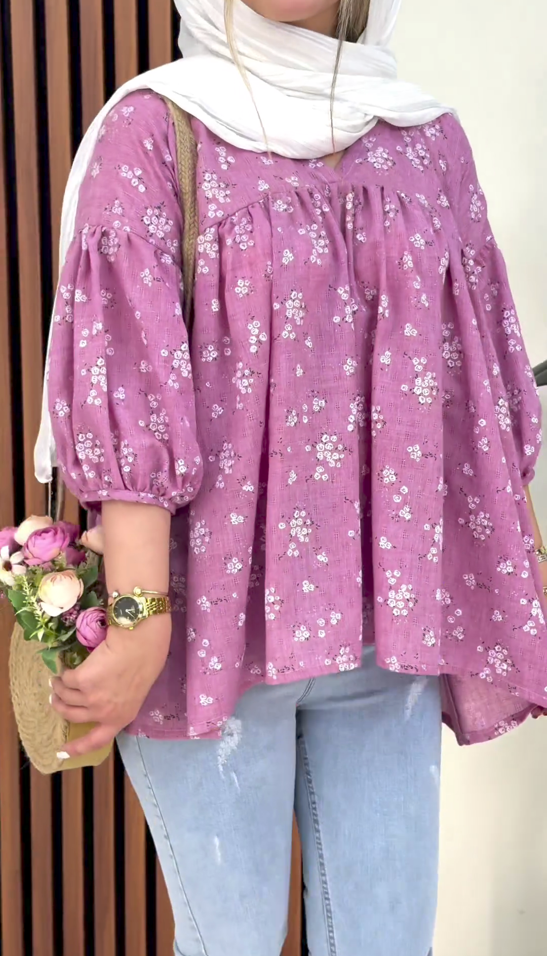 Printed Floral Frock Top Set of 5