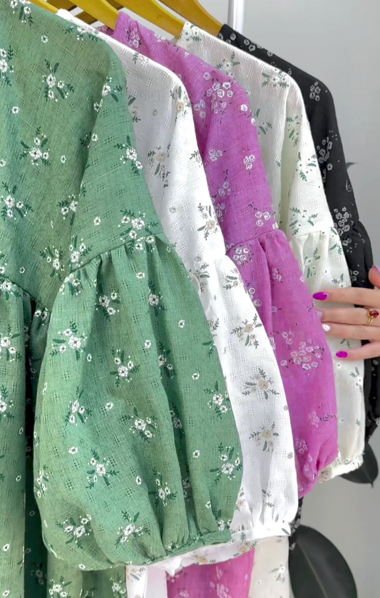 Printed Floral Frock Top Set of 5