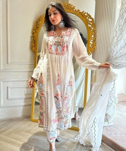 Beautiful Kurti With Palazzo And Dupatta