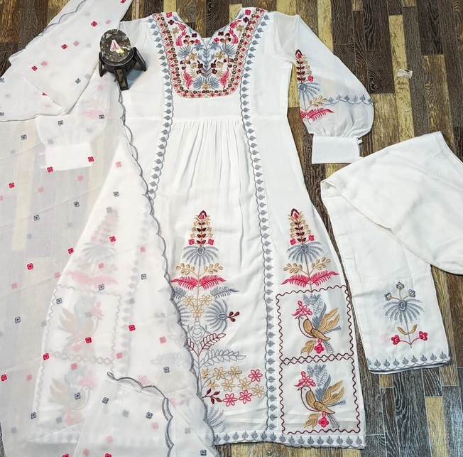 Beautiful Kurti With Palazzo And Dupatta