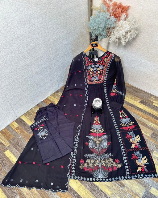 Beautiful Kurti With Palazzo And Dupatta