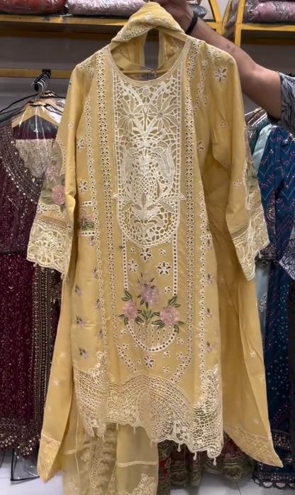 Luxury Embroidered 3-Piece Suit