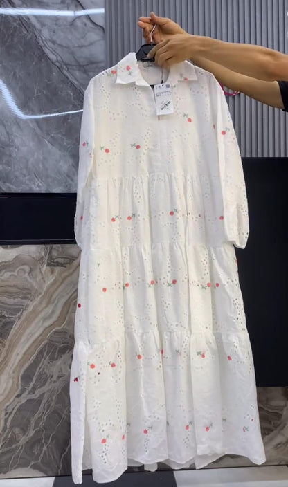Pack of 3 Elegant Chikankari Frocks for Women 🌸