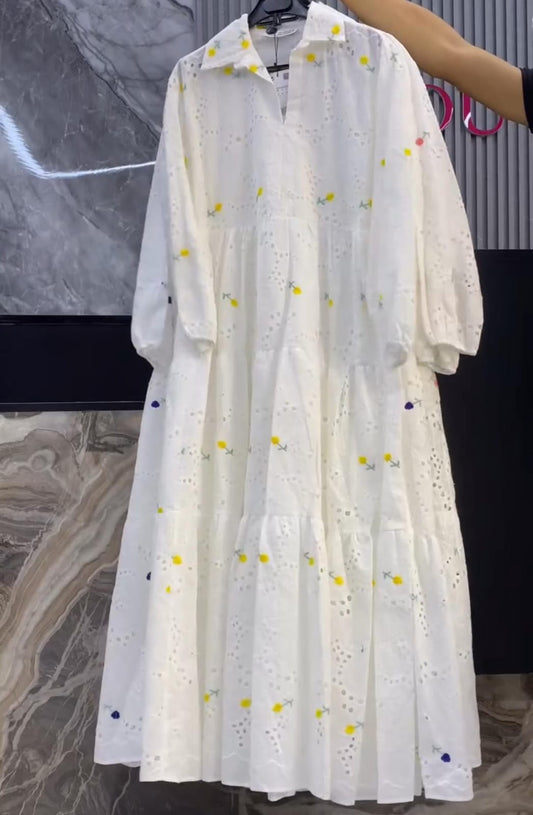 Pack of 3 Elegant Chikankari Frocks for Women 🌸