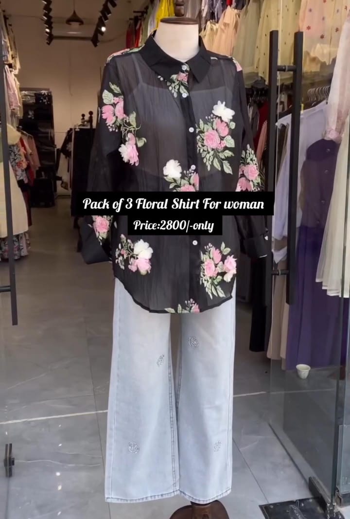 Pack of 3 Floral Shirts for Women 🌸