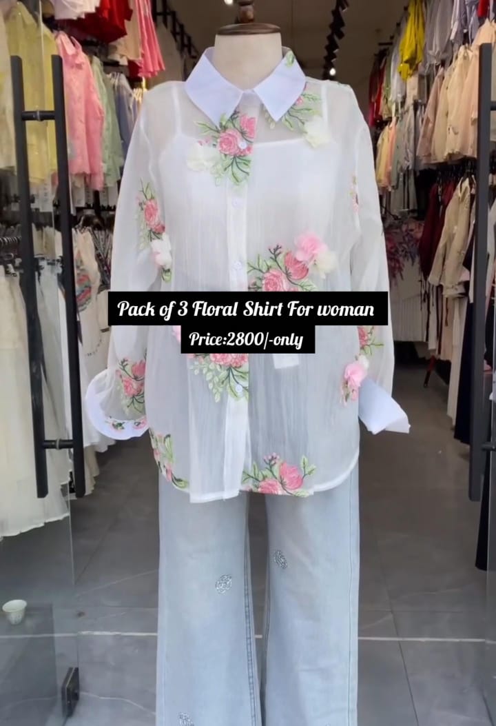 Pack of 3 Floral Shirts for Women 🌸