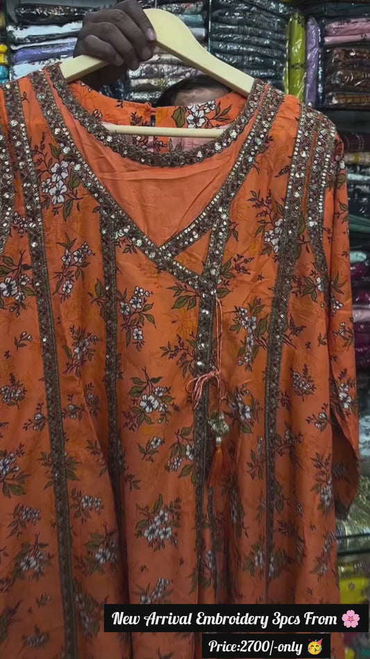Beautiful 3-Piece Embroidered Lawn Frock 🌸