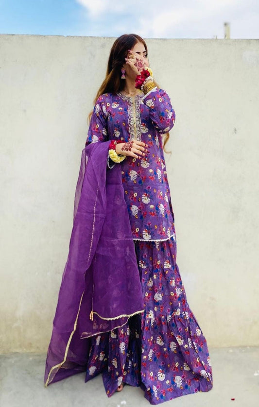 Woman Embroidery Garara 3pcs suit