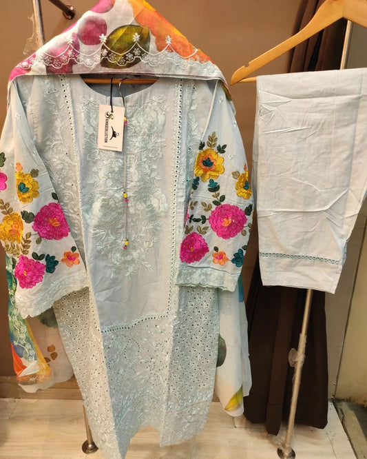 Heavy Embroidery 3pcs suit